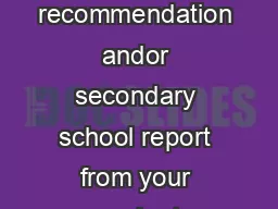 BRAG PACKET RECOMMENDATION GUIDELINES If you are requesting a recommendation andor secondary