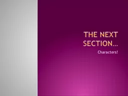 The next section…