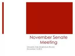 November Senate Meeting