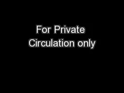 For Private Circulation only