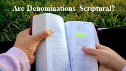 Are Denominations Scriptural?