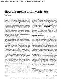 How the media brainwash you by L