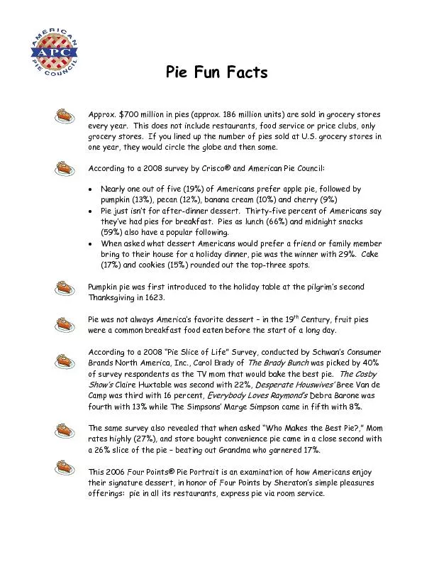 Pie Fun Facts
