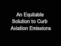 An Equitable Solution to Curb Aviation Emissions