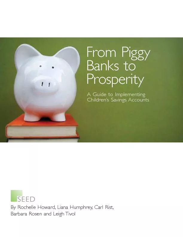 From Piggy Banks to ProsperityChildren’s Savings AccountsBy Roche
