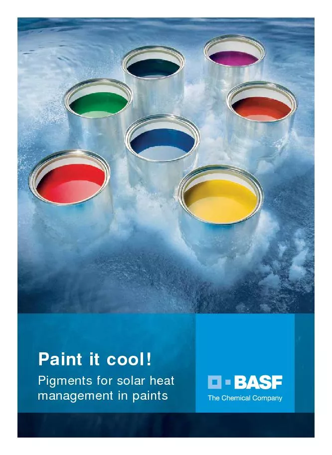Paint it cool!Pigments for solar heat