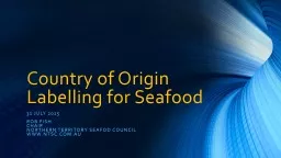 Country of Origin Labelling for Seafood