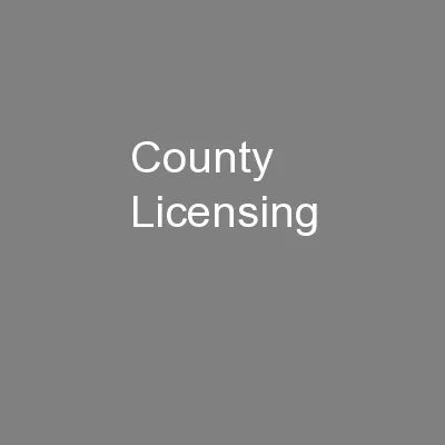 County Licensing