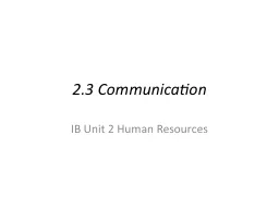 2.3 Communication