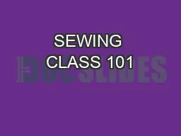 SEWING CLASS 101