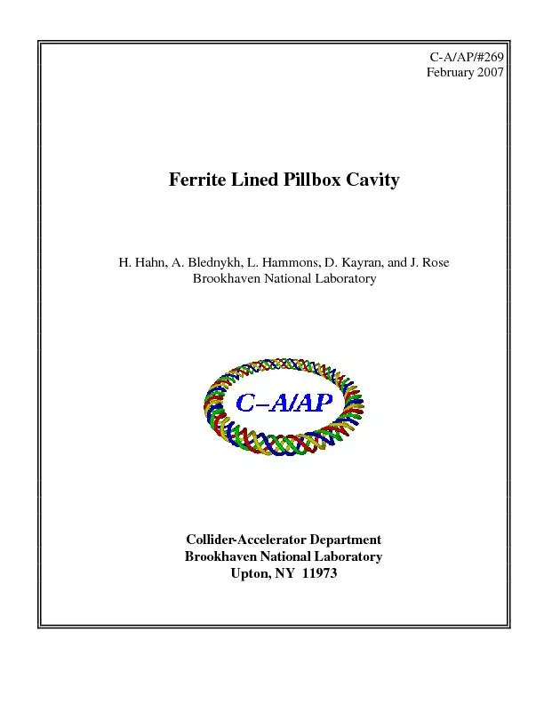 Ferrite Lined Pillbox Cavity