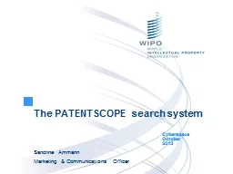 The PATENTSCOPE search system