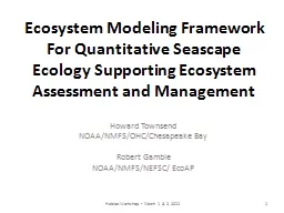 Ecosystem Modeling Framework For Quantitative Seascape Ecol