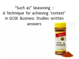 “Such as” Seasoning :