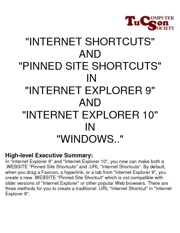 INTERNET SHORTCUTS