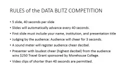 RULES of the DATA BLITZ COMPETITION