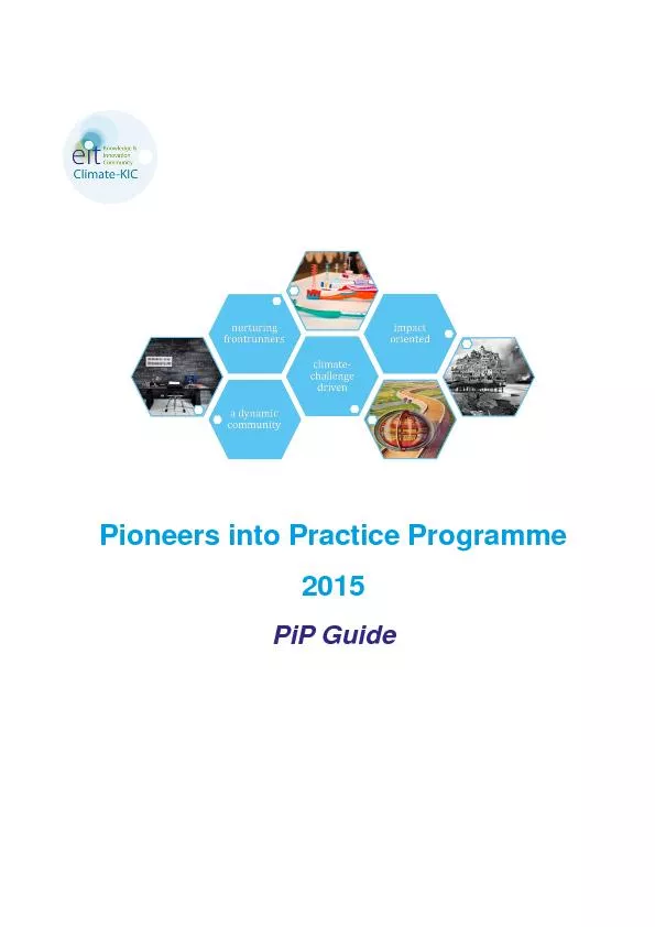 Pioneers into Practice Programme