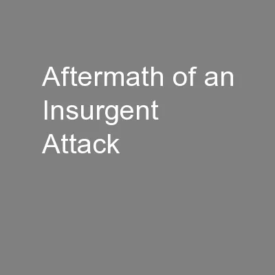 Aftermath of an Insurgent Attack