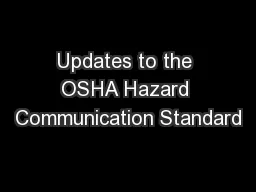 Updates to the OSHA Hazard Communication Standard