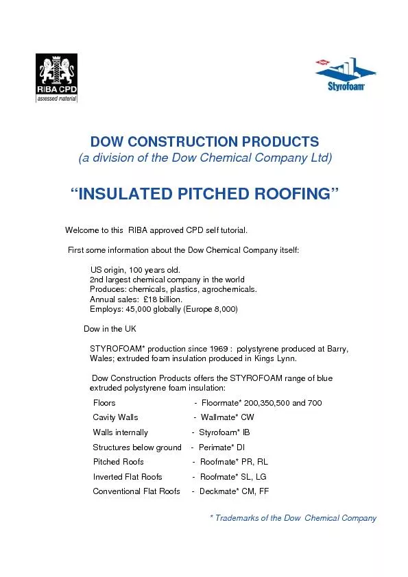 DOW CONSTRUCTION PRODUCTS