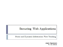 Securing Web Applications