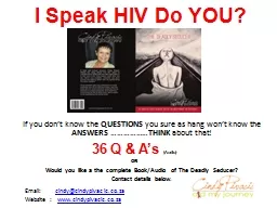 I Speak HIV Do YOU?