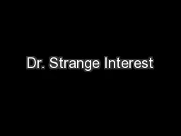 Dr. Strange Interest
