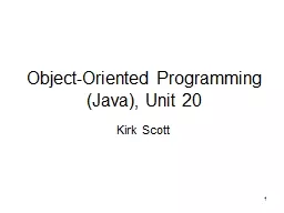 1 Object-Oriented Programming (Java), Unit 20