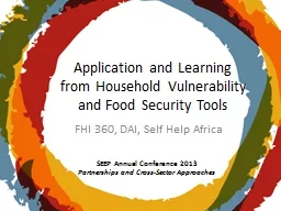 Application and Learning from Household Vulnerability and F