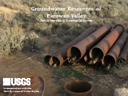 Groundwater Resources of Parowan Valley