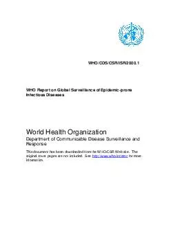 WHO/CDS/CSR/ISR/2000.1WHO Report on Global Surveillance of Epidemic-pr