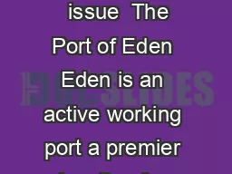 Breakwater Wharf Extension Snug Cove Eden October   issue  The Port of Eden Eden is an