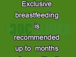 Indian J Med Res  March  pp  Review Article Introduction Exclusive breastfeeding is recommended