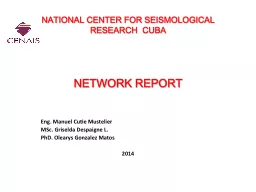 NATIONAL CENTER FOR SEISMOLOGICAL RESEARCH  CUBA