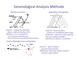 Seismological Analysis Methods