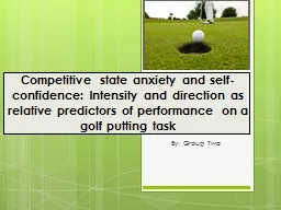 Competitive state anxiety and self-confidence: Intensity an