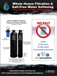 Whole House Filtration &        Salt-Free Water Softeni