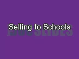 Selling to Schools
