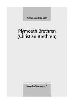Arthur Carl Piepkorn Plymouth Brethren Christian Brethren brueder bewegung