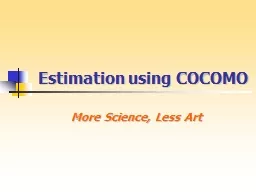 Estimation using COCOMO