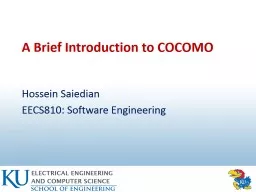 A Brief Introduction to COCOMO