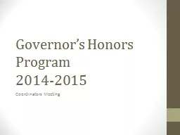 Governor’s Honors Program