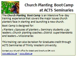 Church Planting Boot Camp
