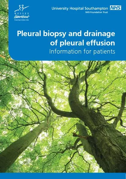 Pleural biopsy and drainage of pleural effusion