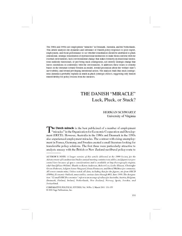 COMPARATIVE POLITICAL STUDIES / March 2001Schwartz / THE DANISH 