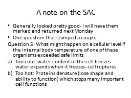 A note on the SAC