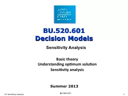LP: Sensitivity Analysis