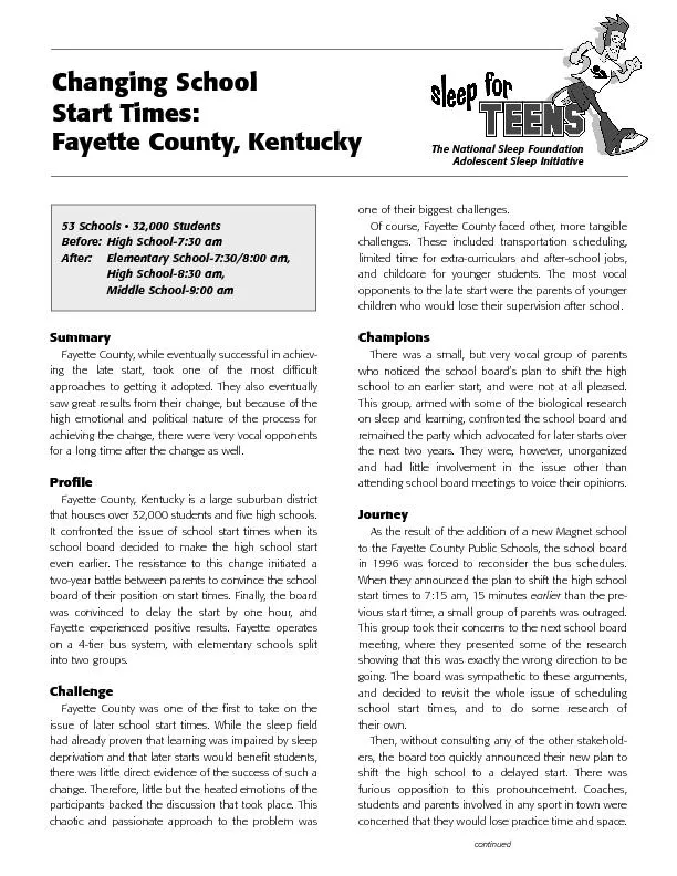 Start Times:Fayette County, Kentucky
