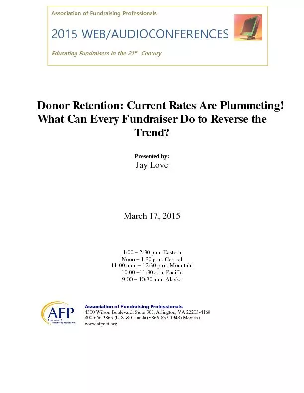 Donor Retention: Current Rates Are Plummeting!