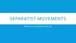 Separatist movements
